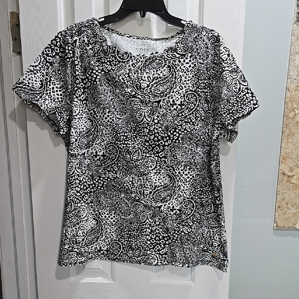 Jones New York Black and White Top - Picture 1 of 10